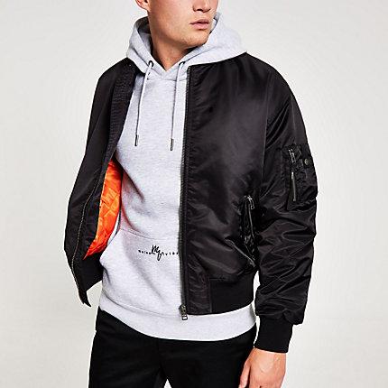 River Island Mens Zip Pockets Padded Bomber Jacket