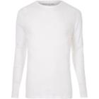 River Island Mensbig & Tall White Slim Fit Long Sleeve T-shirt