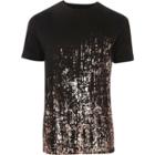 River Island Mens Metallic Hem Splatter Slim Fit T-shirt