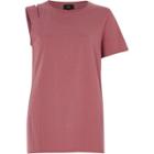 River Island Womens Washed One Shoulder Slashed T-shirt