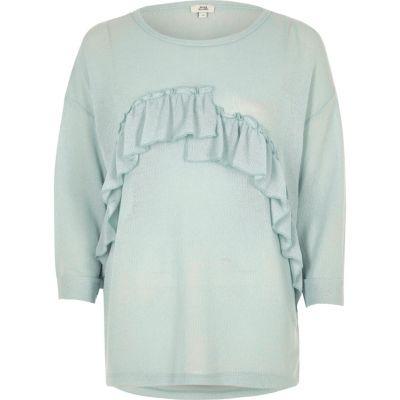 River Island Womens Frill Cut And Sew Sweater