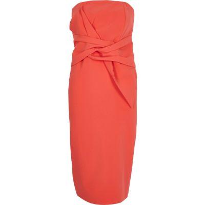 River Island Womens Twist Bandeau Bodycon Dress