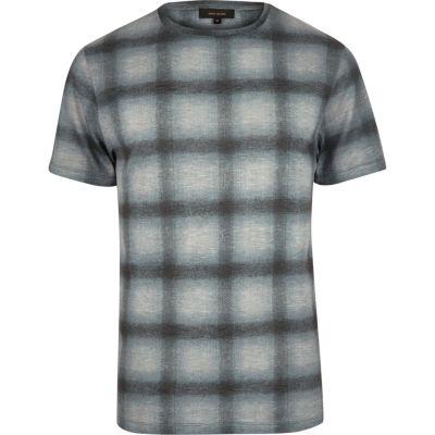 River Island Mens Grid Print T-shirt