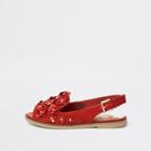 River Island Womens 3d Flower Slingback Peep Toe Loafers