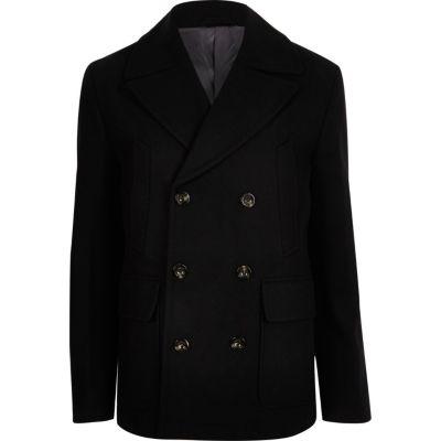 River Island Mens Smart Wool Blend Peacoat