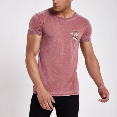 River Island Mens 'valencia' Tiger Print Slim Fit T-shirt