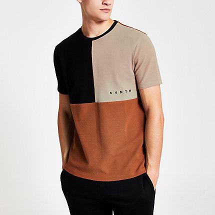 River Island Mens Svnth Block Slim Fit T-shirt