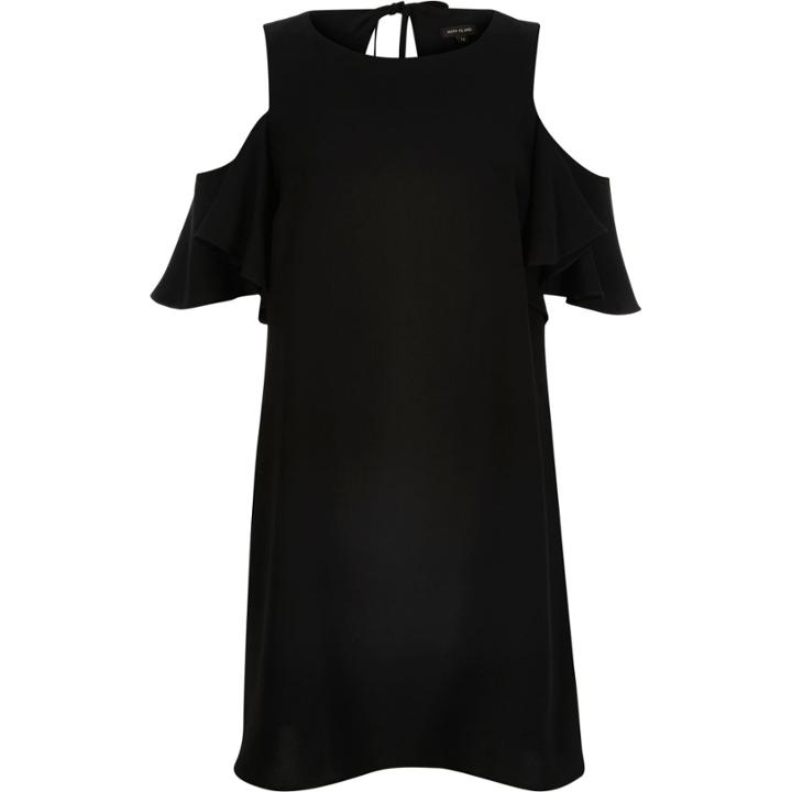 River Island Womens Cold Shoulder Frill Sleeve Dress