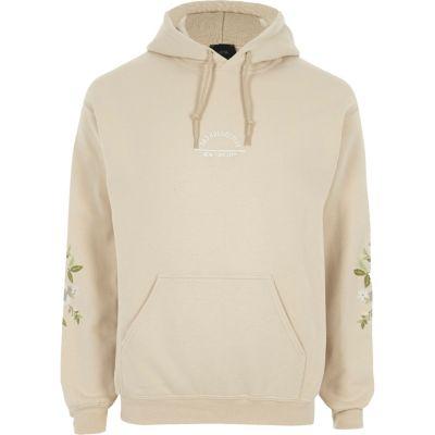River Island Mens Embroidered Sleeve Hoodie