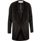 River Island Womens Leather Look Open Front Jacket