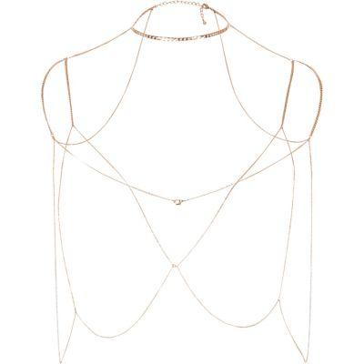 River Island Womens Gold Tone Harness Body Chain
