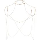 River Island Womens Gold Tone Harness Body Chain