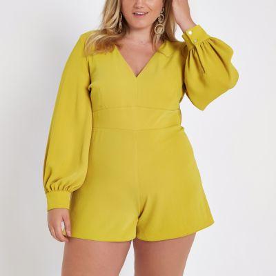 River Island Womens Plus Tie Waist Playsuit