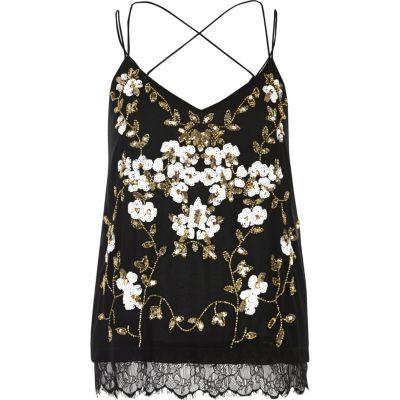 River Island Womens Oriental Embellished Cami Top