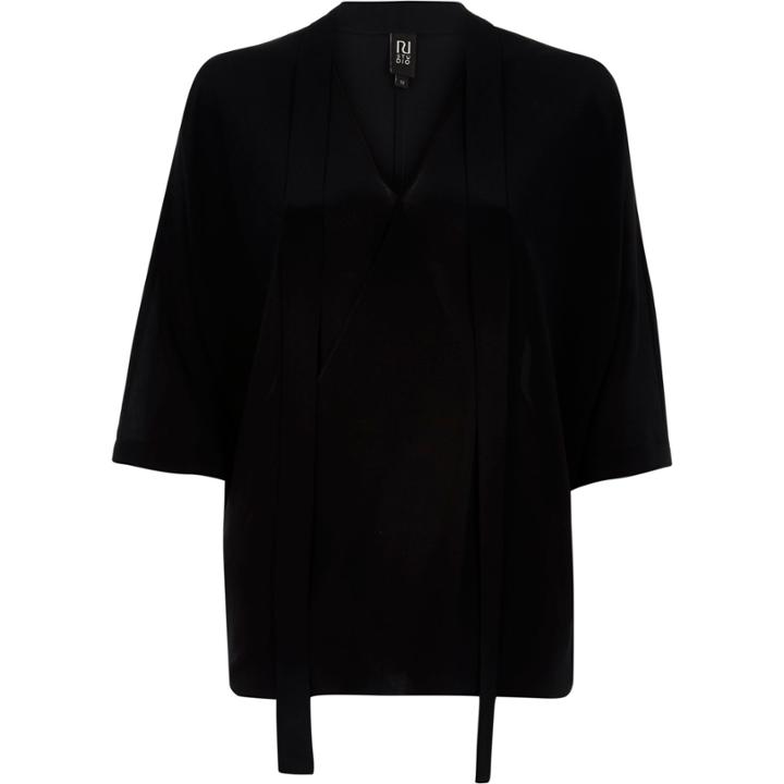 River Island Womens Ri Studio Wrap Pure Silk Blouse
