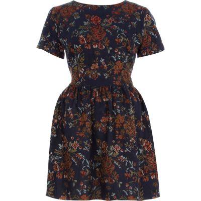 River Island Womens Floral Tapestry Skater Dress