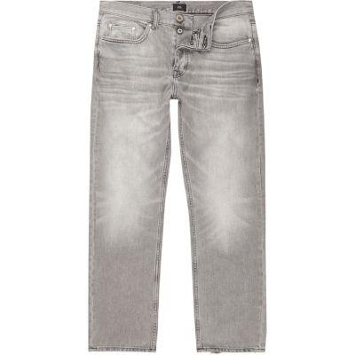 River Island Mens Wash Fade Detail Dean Straight Leg Jeans