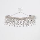 River Island Womens Silver Tone Chandelier Rhinestone Drop Choker