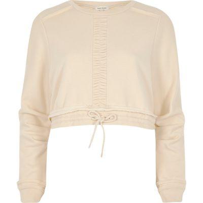 River Island Womens Ruched Cropped Sweatshirt