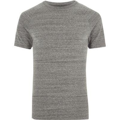 River Island Mens Marl Muscle Fit Raglan T-shirt