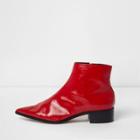 River Island Womens Patent Pointed Ankle Boots