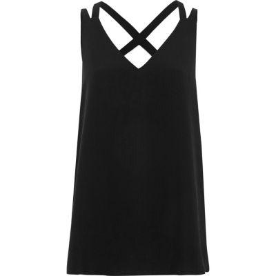 River Island Womens Textured Cross Back Tank Top