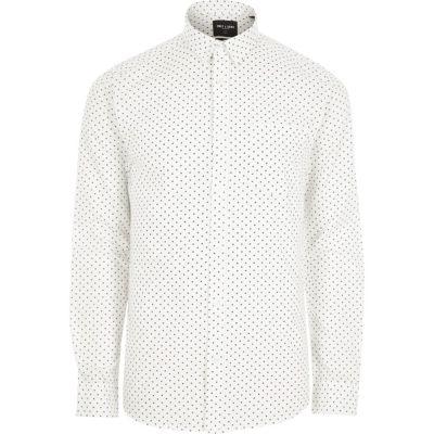 River Island Mens White Only And Sons Ditsy Print Slim Fit Shirt