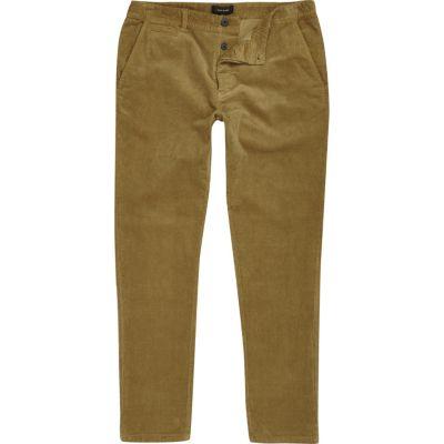 River Island Menscamel Skinny Corduroy Chino Pants