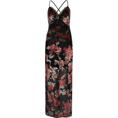 River Island Womens Rose Lace Panel Maxi Dress