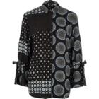 River Island Womens Paisley Mix Print Tie Sleeve Shirt