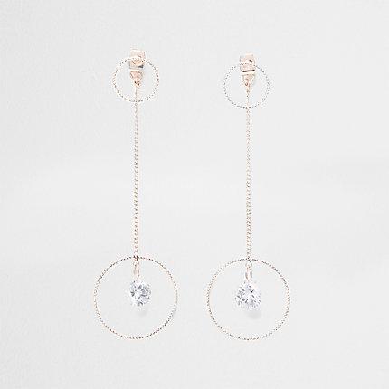 River Island Womens Rose Gold Colour Front And Back Drop Earrings