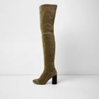 River Island Womens Gold Glitter Over-the-knee Stretch Boots