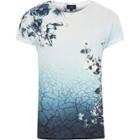 River Island Mens White Floral Fade Print Crew Neck T-shirt