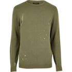 River Island Mens Distressed Sweater