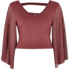 River Island Womens Strappy Back Pleated Sleeve Top