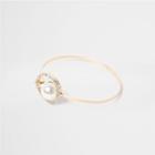 River Island Womens Gold Tone Pearl Hoop Latch Bracelet