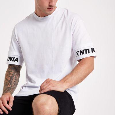 River Island Mens Jack And Jones Core White Print Sleeve T-shirt