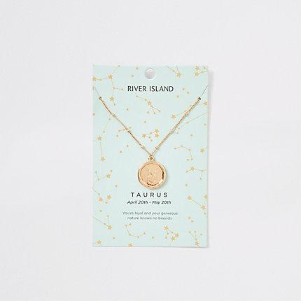 River Island Womens Taurus Zodiac Sign Gold Colour Necklace