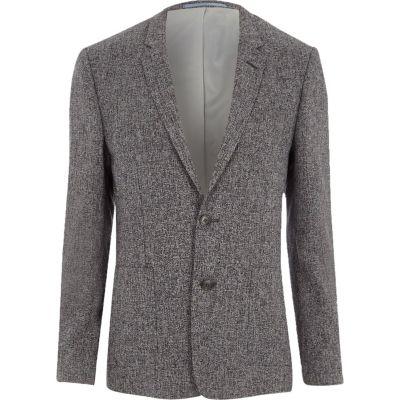 River Island Mens Textured Skinny Fit Suit Blazer