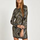 River Island Womens Embellished Long Sleeve Mini Dress
