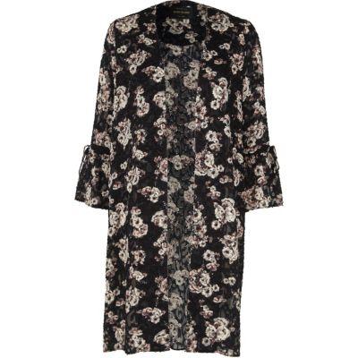 River Island Womens Burnout Floral Print Duster Coat