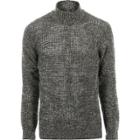 River Island Mensgreen Only & Sons Twist Knit Roll Neck Sweater