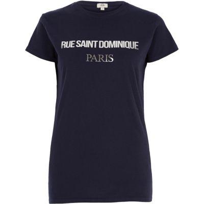 River Island Womens 'dominique' Foil Print Fitted T-shirt