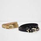River Island Womens And Gold Skinny Belt Two Pack