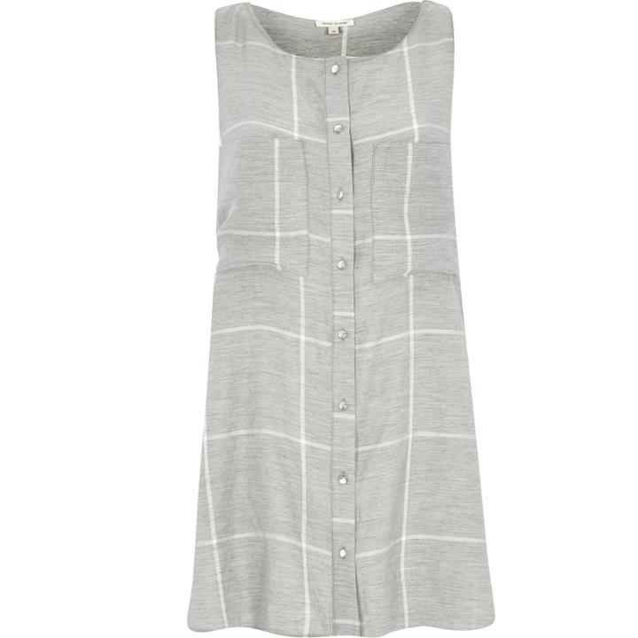 River Island Womens Check Sleeveless Shirt