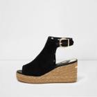 River Island Womens Faux Suede Espadrille Wedges
