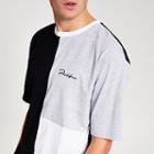 River Island Mens White Prolific Blocked Oversized T-shirt