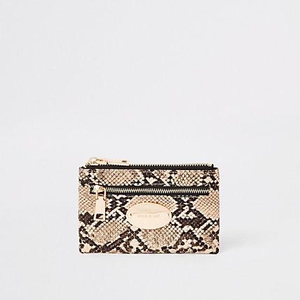 River Island Womens Snake Print Mini Oval Ri Branding Purse