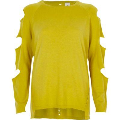 River Island Womens Knit Slashed Sleeve Jumper