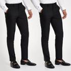 River Island Mens Stretch Slim Fit Trousers 2 Pack